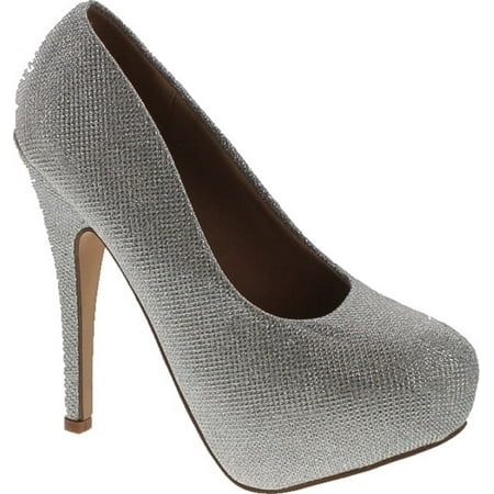 

Forever Link Women s Sunset-89 Suede Closed Toe Dress Pumps Silver 8