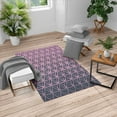 thumbnail image 1 of Abstract Turkish Area Rug, Retro Geometric Ombre Inspired Pattern Classic Curves Illustration, Soft Carpet for Living Room Decor with Distressed Look, 6.6' X 9.6', Pale Purple, by Ambesonne, 1 of 4