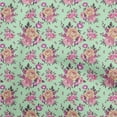 thumbnail image 1 of oneOone Cotton Jersey Mint Green Fabric Florals Craft Projects Decor Fabric Printed By The Yard 58 Inch Wide, 1 of 4