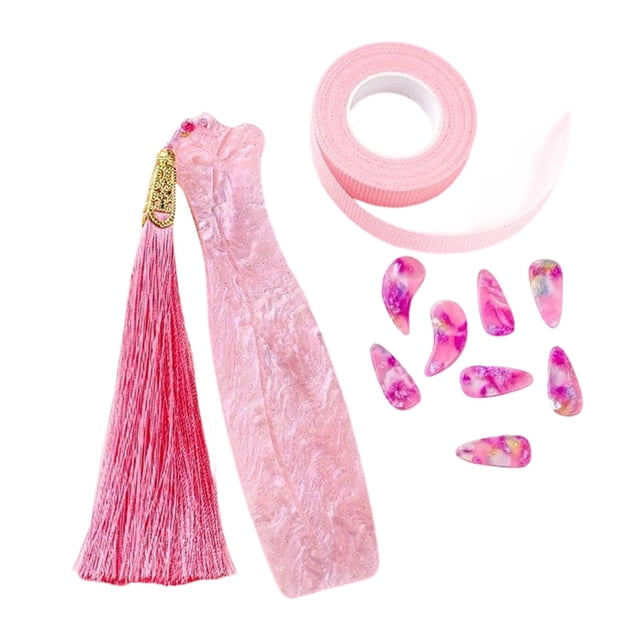 arctrm 8 Pcs Piques à Ongles Guzheng pour Enfants Protège-Ongles Réutilisables Roses