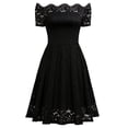 thumbnail image 1 of Vestido de fiesta de encaje de manga corta de moda para mujer, 1 of 5