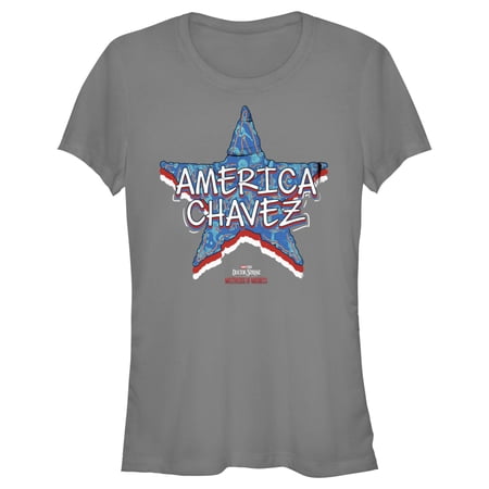 Junior s Marvel Doctor Strange in the Multiverse of Madness America Chavez Logo Graphic Tee Charcoal Small