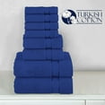 thumbnail image 5 of Cotton 8-Piece Towel Set, Includes 4 Washcloths, 2 Hand Towels and 2 Bath Towels, 100% Turkish Cotton - Highly Absorbent and Super Soft Towels for Bathroom, Royal Blue, 5 of 7