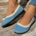 thumbnail image 3 of Womens Ballet Flat Shoes Fashion Casual Color Block Round Toe Slip on Dress Shoes Comfort Walking Low Wedges, 3 of 6