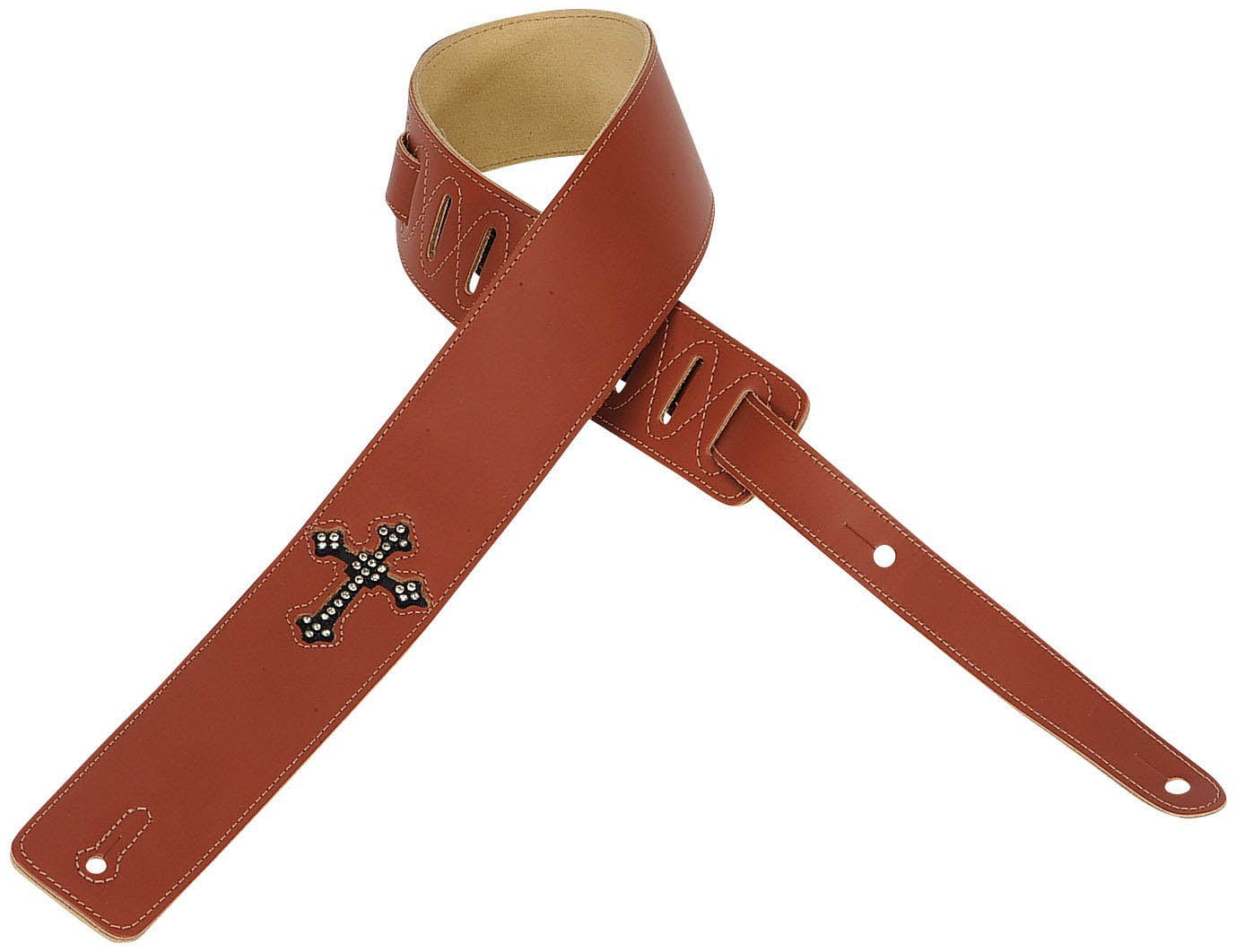 Levy's DM7RWAL 2.5" Leather guitar/Bass Strap Christian Rhinestone