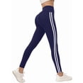 thumbnail image 2 of Women'S Yoga Lounge Leggings with Double Stripe Design, Comfort Fit, Non-See Through Dark Blue M, 2 of 6