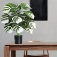 thumbnail image 6 of Artificial Turtle Plant | Faux Monstera Potted Plant | 60cm Green Tropical Leaves | Indoor Outdoor Decoration | Silk Fabric Realistic Look, 6 of 7