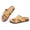Brown, variant on Cork Footbed Slide Sandals for Women with Cross Strap, Summer Beach Slip on Slippers with Arch Support