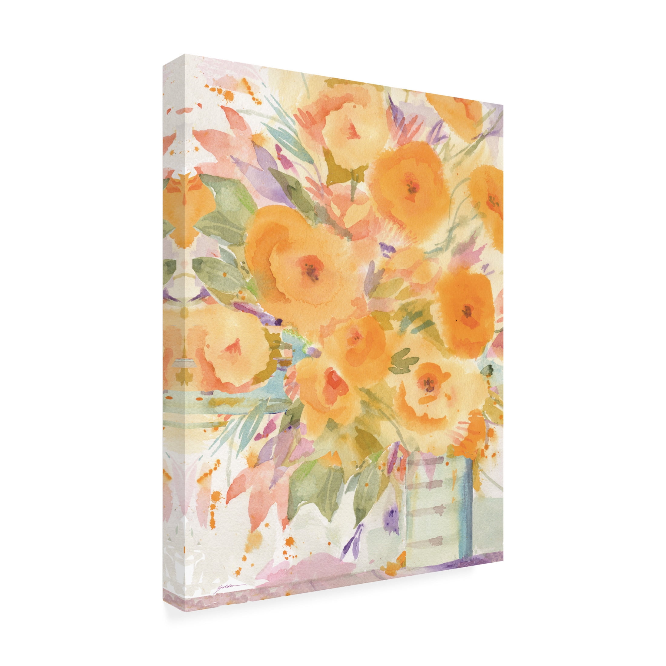 Canvas Wall Art - Sheila Golden 'Orange Burst' Wall Art for Living Room, Bedroom, or Office Décor by Trademark Fine Art - 18 x 24 Inches