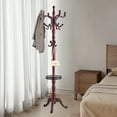thumbnail image 7 of Coat Rack Freestanding, Hall Tree with 11 Hooks, Heavy Duty Wooden Coat Tree Stand, Adjustable Height, Sturdy Base for Bedroom Hallway Office - Load 300lbs, 7 of 7