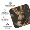 thumbnail image 3 of Fuzoiu Palatial Style Flower Rabbit Print Leather Coasters Set,Drink Coasters Set of 4,for Tabletop Protection, Durable PVC Coasters,Home Décor and Housewarming Gift-Square, 3 of 6