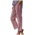 thumbnail image 1 of Pantalons de Yoga Droits à Poches pour Femmes, Pantalons Tricotés à Contraste de Couleur, Pantalons Décontractés pour Femmes, Pantalons Grande Taille pour Femmes, Sac en Papier pour Femmes, 1 of 5