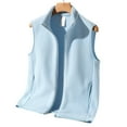 thumbnail image 2 of Winter Light Luxury Fashion Fleece Fleece Waistcoat Men Sleeveless Vest Jacket Casual Solid Color Top for Layering and Casual Wear - Warm and Elegant Men's Upper Garment,Light Blue,S, 2 of 4