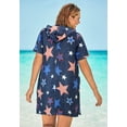 thumbnail image 2 of Swim 365 Women's Plus Size Terry Longer-Length Hooded Zip-Front Swim Cover-Up, 2 of 6
