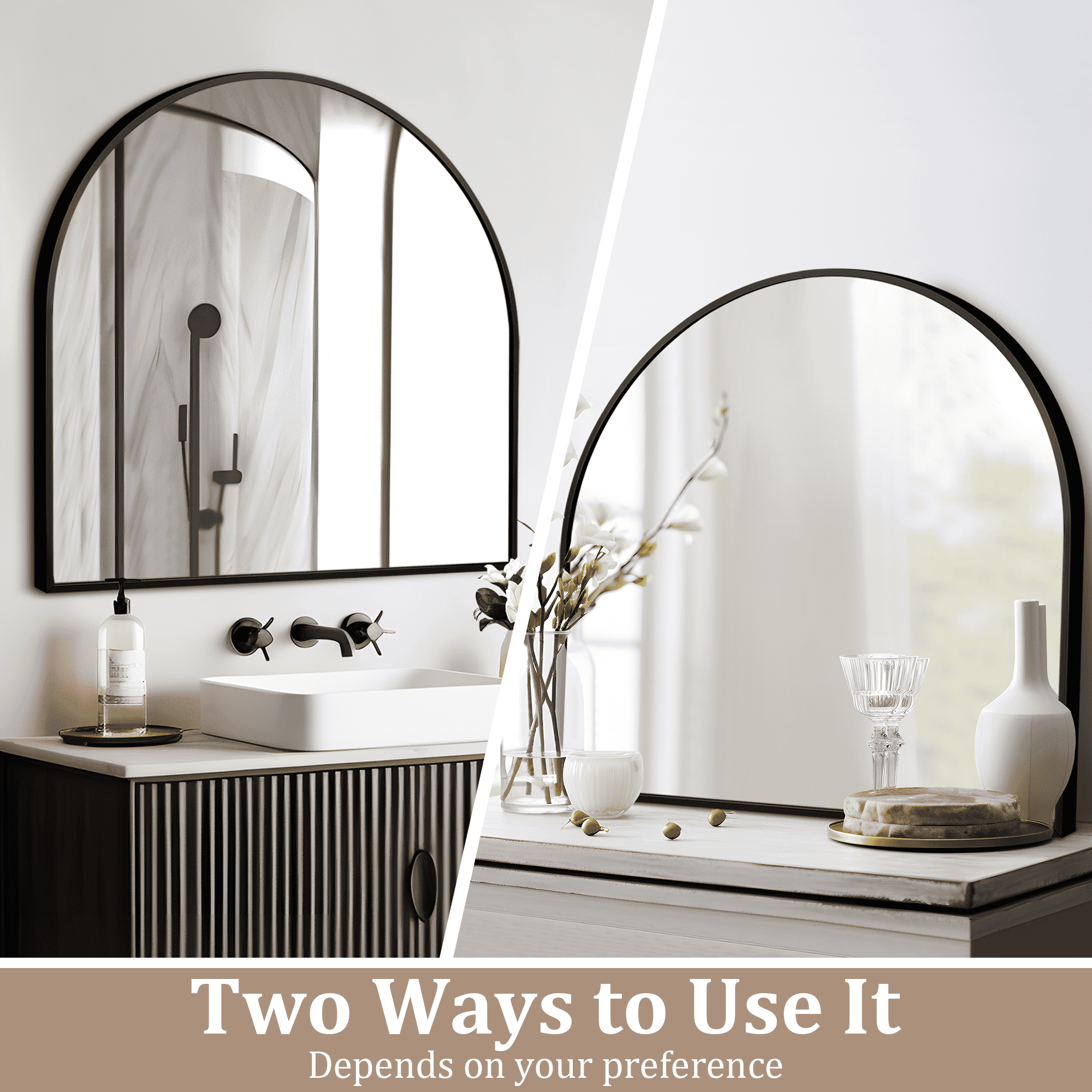 MAYEERTY 30x27 Wall Mounted Vanity Mirror Modern Bathroom Vanity Mirror for Bedroom