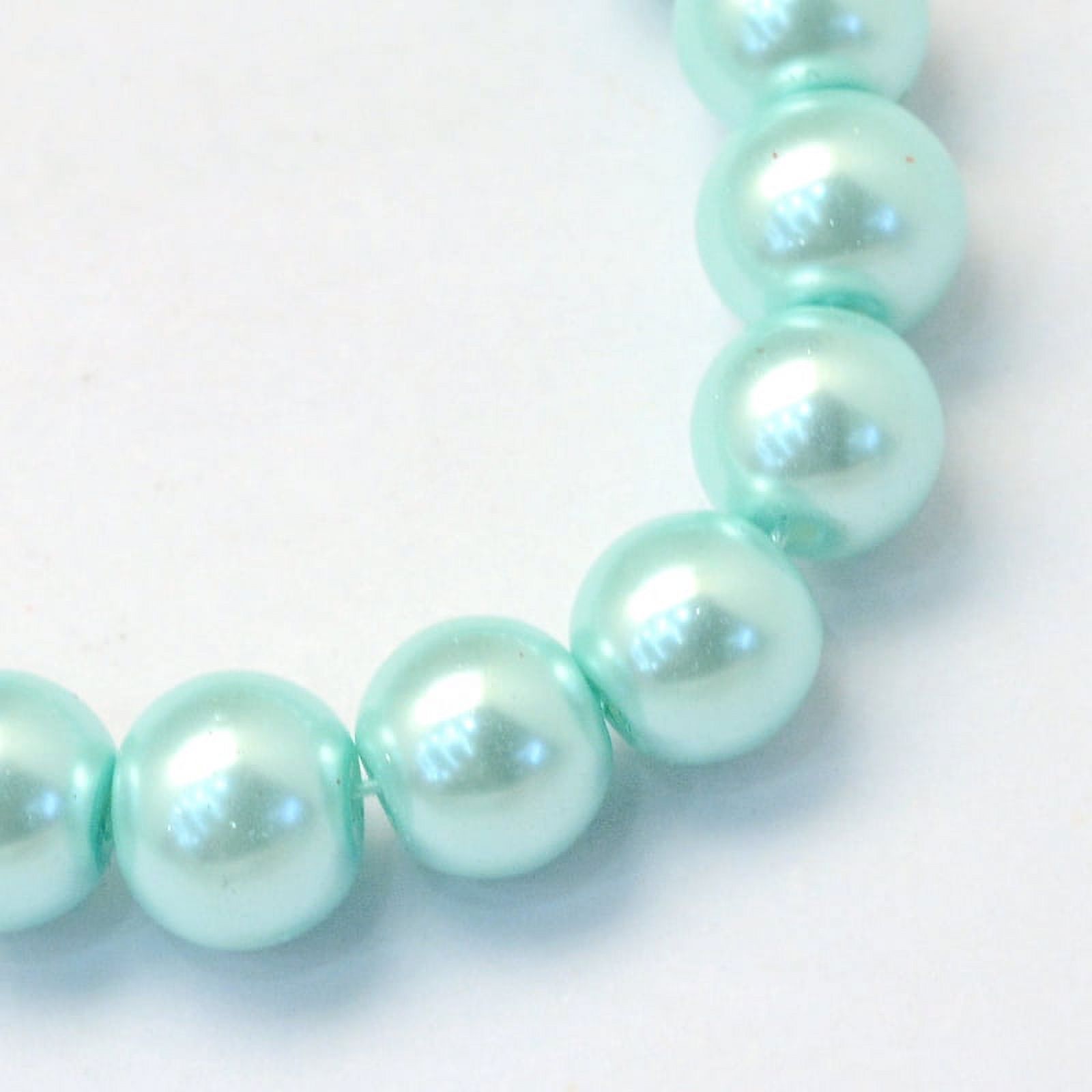 15Strand Baking Painted Pearlized Glass Pearl Round Bead Strands Aquamarine 10~11mm Hole: 1.5mm about 80~85pcs/strand 31.4 inch1.5mm