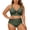 Army Green, variant on Women's Plus Size Bikini Set Large Size V Neck High Waist Tummy Control Knot,Two Piece Swimwear WithBottoms And Supportive Underwire Top