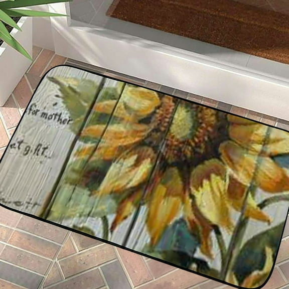 Pratyus Sunflower Low-Profile Floor Mats, Front Door Mat for Home Entrance, Outdoor Rug, Mother's Day Gift, Entryway Floor Mat 19.68*39.37 in