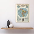 thumbnail image 2 of Flat Earth American School Of The Air Age World Map Polar Projection Radio Vintage Advert Large Wall Art Poster Print Thick Paper 18X24 Inch, 2 of 3
