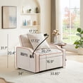 thumbnail image 2 of 33.85'' Sleeper Sofa Chair Bed with Charging Ports and Phone Holder and Cup Holder,Modern Velvet 3 in 1 Convertible Pull Out Single Sofa Chair Bed for Small Spaces Apartment,Beige, 2 of 8