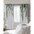 thumbnail image 2 of Green Eucalyptus Blackout Curtains 96 Inch Length 2 Panels Set, Weeping Botanical Leaf Watercolor Full Shading Curtains for Windows, Blackout Curtains for Bedroom Living Room 52"x96", 2 of 8