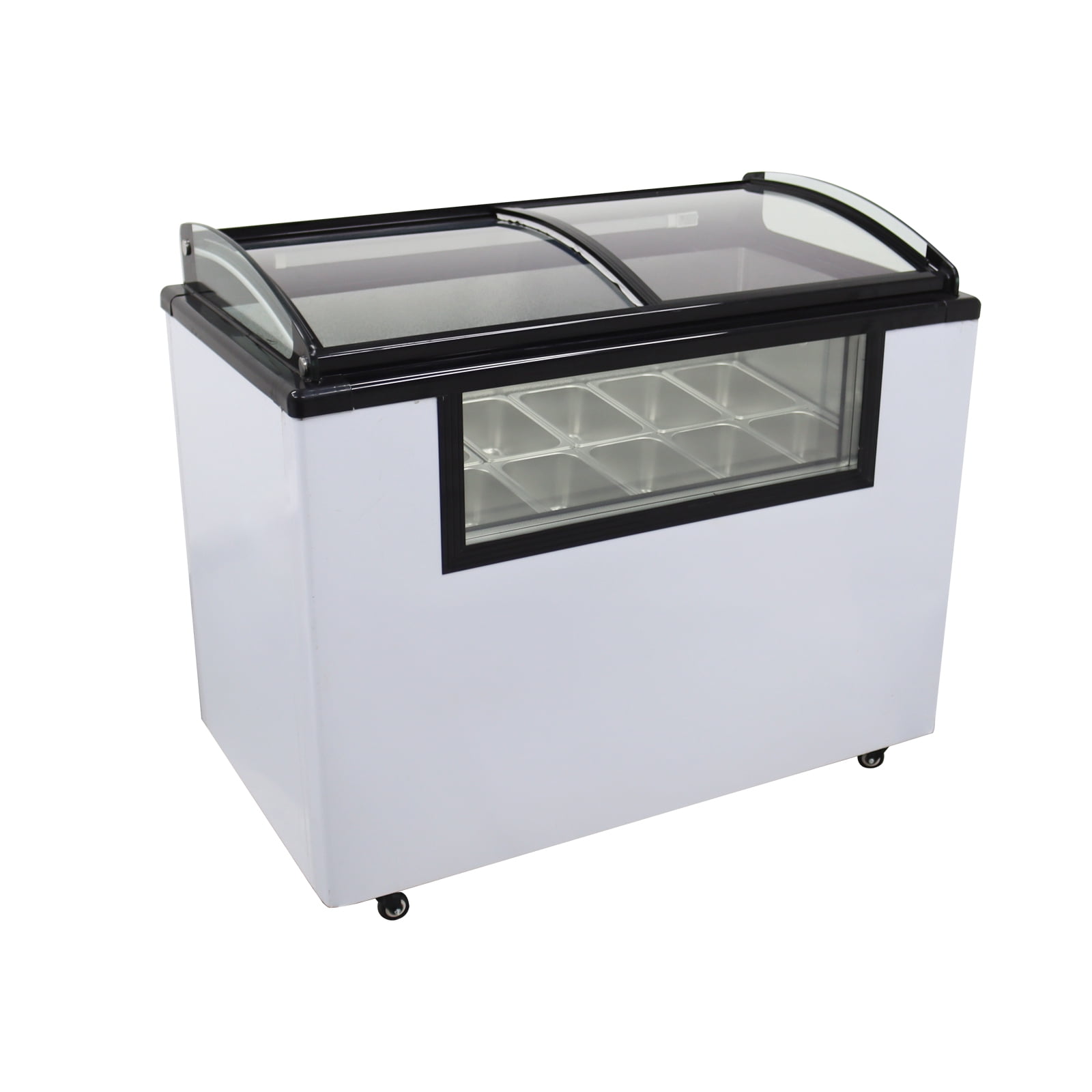 12-Pan Gelato Ice Cream Showcase 170L Glass Door Commercial Refrigerator Ice Cream Display Case