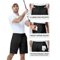 thumbnail image 2 of PULI Men’s Golf Shorts 9 Inch Flat Front Stretch Hybrid Lightweight Quick-Dry Chino with Zip Pockets, 2 of 7