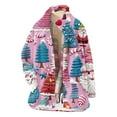 thumbnail image 5 of Womens Coats Christmas Printed Turdown Collar Button Casual Winter Loose Long Sleeved Jacket,Coats for Women Multicolor S, 5 of 6