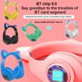 thumbnail image 4 of Seitruly Auriculares con orejas de gato con micrófono Bluetooth 5,0, auriculares inalámbricos con cancelación de ruido RGB, Gamer, adultos, niños y Cables de audio/vídeo No.06, 4 of 8