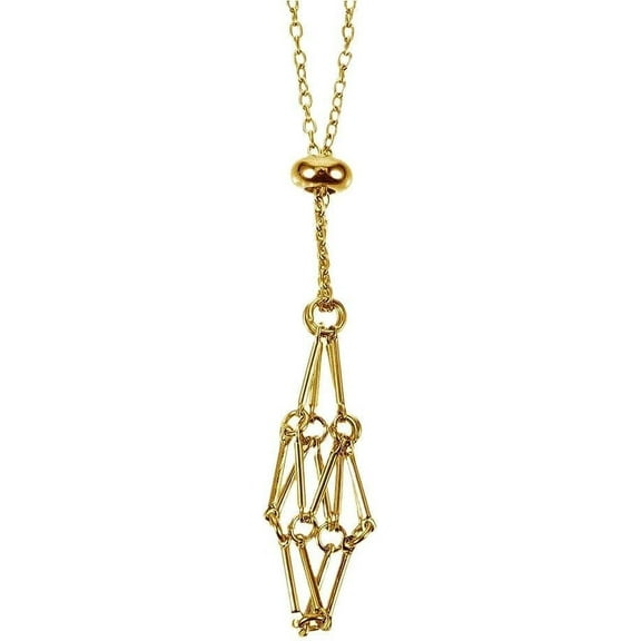 Monebena Crystal Stone Holder Necklace, Adjustable Crystal Cage Necklace, Adjustable Metal Net Necklace, Crystal Stone Chain Mesh Pendant Necklace, Punk Style Jewelry Accessories Gifts