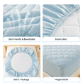 thumbnail image 3 of 2/3Pcs Waterproof Fitted Sheet Set, Breathable Mattress Protector with Envelope-style Pillowcases, Microfiber, Wrinkle Resistant, 3 of 5