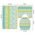 thumbnail image 3 of Blue Pioneer Flower Striped Pattern Bathroom Rugs Sets 3 Piece,Toilet Cover Set,Absorbent Non Slip Bathroom Mats Sets with U-Shaped Contour Rug Toilet Rug Set, 3 of 5