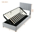 thumbnail image 2 of Harper & Bright Designs Twin Size Platform Bed with Hydraulic Storage System, Linen Upholstered Wooden Bed Frame for Bedroom, Gray, 2 of 14
