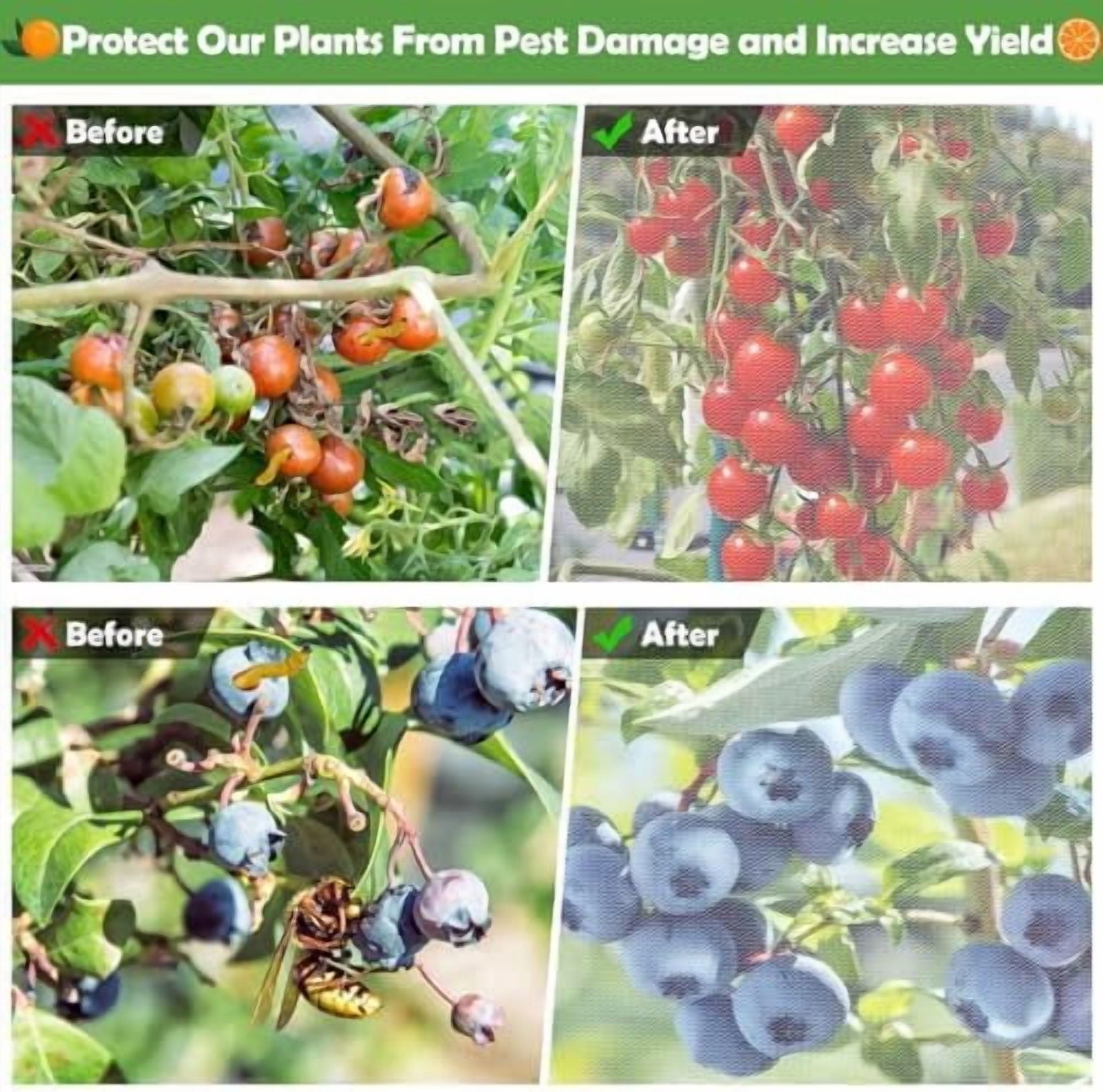 4Ft x 6Ft Blueberry Bush Netting Cover,4 Pack Bird Netting for Blueberry Bushes, Garden Netting Insect Pest Barrier with Drawstring, Plant Fruit Tree Netting Net for Garden Protection