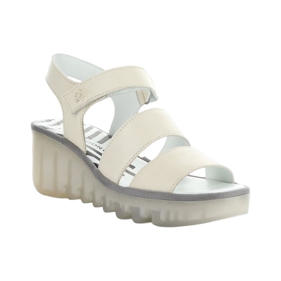 FLY London Bexy Leather Sandal, 37, White
