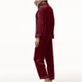 thumbnail image 6 of BONIXOOM Matching Christmas Pajamas Womens Pajamas Sleepwear None Long Sleeve Solid Sleepwear Sets Wine XXL, 6 of 6