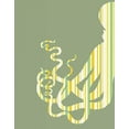 thumbnail image 2 of Fab Funky 26x32 White Modern Wood Framed Museum Art Print Titled - Octopus Striped on Green, 2 of 4