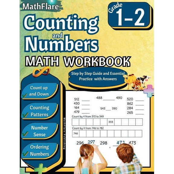 Mathflare Workbooks Counting and Numbers Math Workbook 1st and 2nd Grade: Skip Counting, Comparing Numbers, Ordering Numbers, Counting Patte, Book 1, (Paperback)