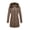Taupe, variant on Women's Lightweight Puffer Bubble Coat Hooded with Faux Fur Collar Winter Warm Outerwear