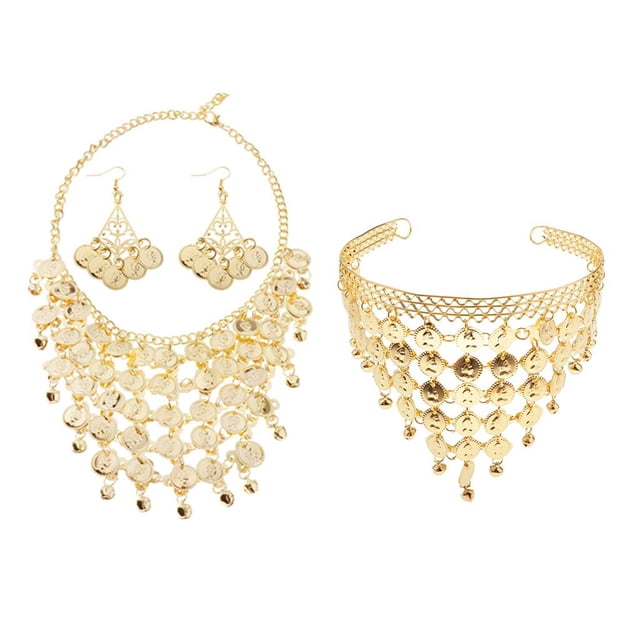 Juego de Joyería Baoblaze Danza del Vientre Tribal Mujeres Accesorio para la Cabeza con Monedas de Oro