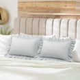 thumbnail image 2 of PiccoCasa Microfiber Ruffle Pillowcases 2 Pcs with Envelope Light Gray Queen, 2 of 7