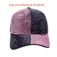 thumbnail image 2 of Unisex Rhinestone Baseball Cap, Color Block Adjustable Dad Hat with Diamond Embellishments, Breathable Sun Protection Soft Crown Cap for Outdoor Activities and All Seasons Wear, 2 of 3