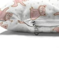 thumbnail image 4 of Piglet Pet Bed, Pig Silhouettes Playing Around on a Background of Polka Dots Farm Lifestyle, Chew Resistant Pad for Dogs and Cats Cushion with Removable Cover, 24" x 39", Rose and White, by Ambesonne, 4 of 4