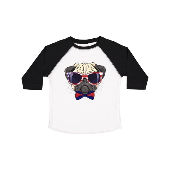 Inktastic Pug Dog July 4th Patriotic Sunglasses Boys or Girls Toddler T-Shirt