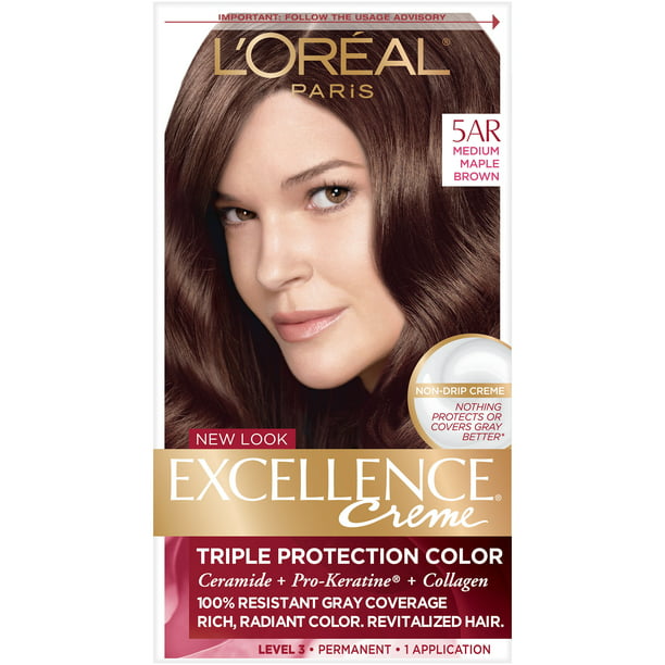 L'Oreal Paris Excellence Creme Permanent Hair Color, 5AR Medium Maple Brown  