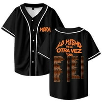 Mora Lo Mismo De La Otra Vez Tour 2025 Merch Baseball Jersey Shirt V-Neck Women Men Short Sleeve Streetwear Clothes