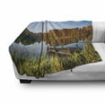 thumbnail image 3 of Scenery Soft Flannel Fleece Throw Blanket, Lake View Fishing Countryside Themed Trees and Reeds Work of Art Photo, Cozy Plush for Indoor and Outdoor Use, 50" x 60", Multicolor, by Ambesonne, 3 of 6