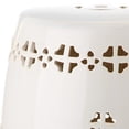 thumbnail image 2 of Safavieh Quatrefoil Ceramic Decorative Garden Stool, Cream, 2 of 4