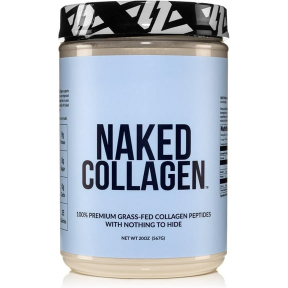 Naked Collagen - Collagen Peptides Protein Powder, 60 Servings Pasture-Raised, Grass-Fed Hydrolyzed Collagen Supplement | Paleo Friendly, Non-GMO, Keto, Gluten Free | Unflavored 20Oz