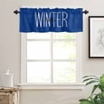 thumbnail image 7 of Hello Winter Kitchen Curtains and Valances Set, Blue White Letter Retro Art Decor Rod Pocket Window Valance 18 Inch Window Curtain Panels for Living Room Bedroom Laundry, 27.5x24in, 3 Pieces, 7 of 7
